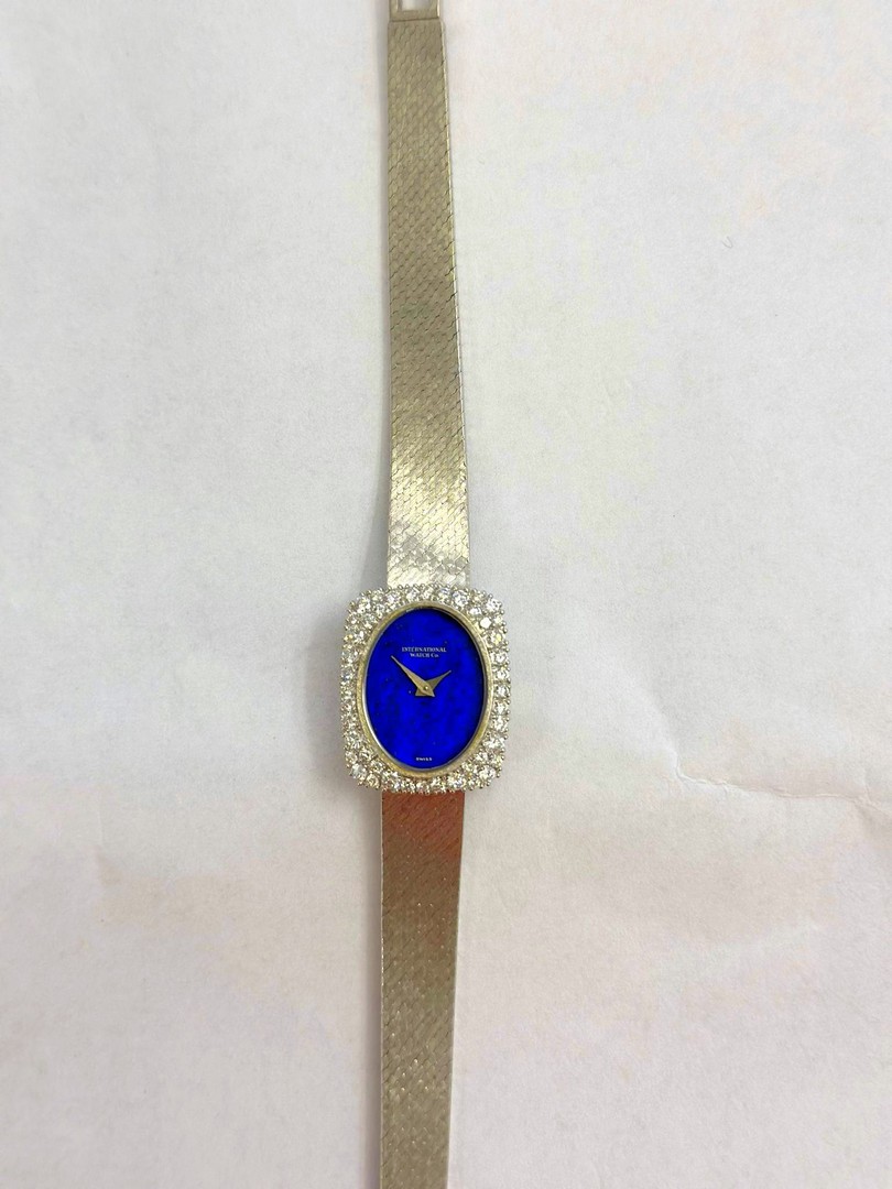 IWC / Lapis Lazuli Dial Diamond Bezel Cocktail - Lady's White Gold Wristwatch - Image 8 of 8