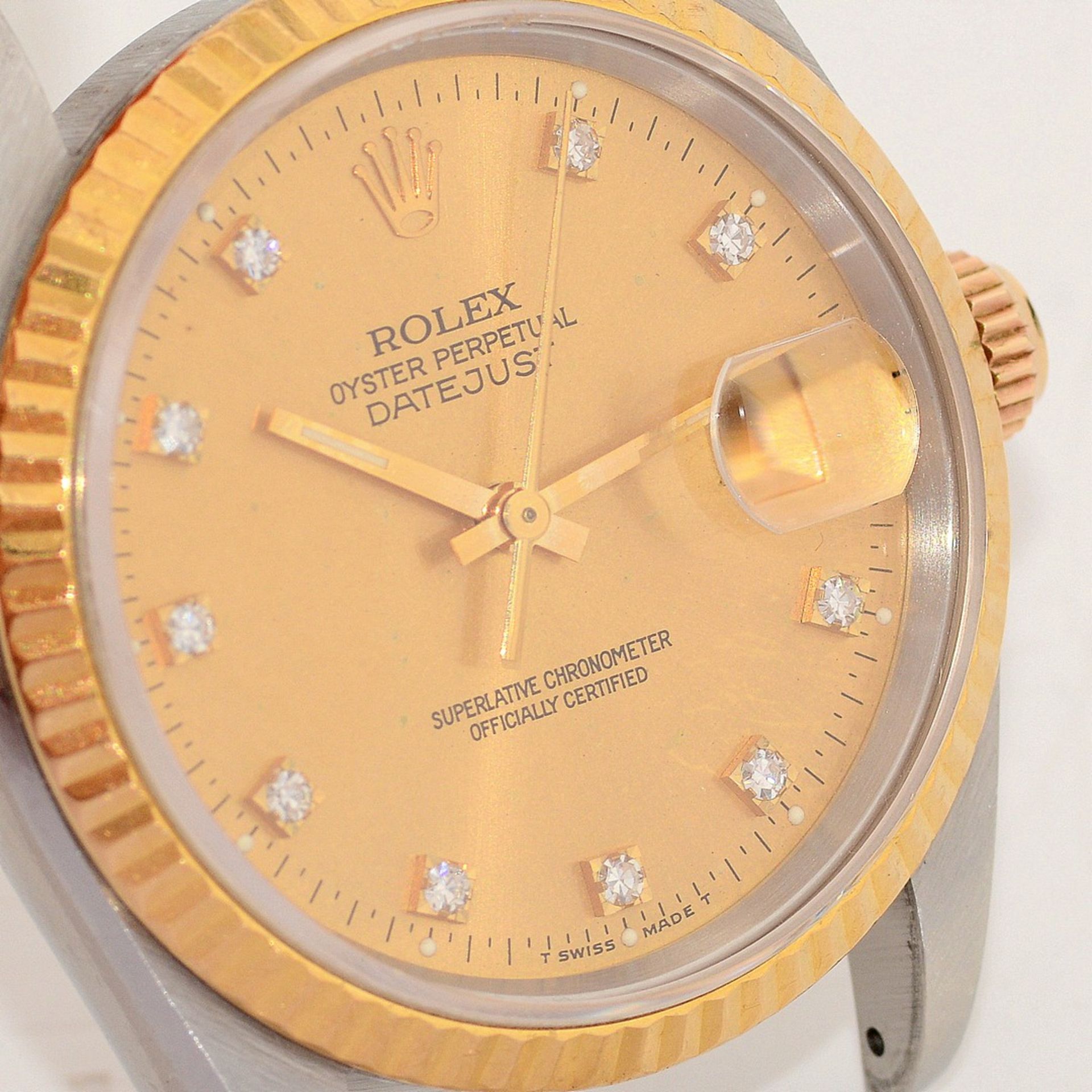 Rolex / Datejust 16233 Champagne Dial 36 mm 10P Diamond 1991 Jubilee Bracelet - Gentlemen's Gold... - Image 6 of 14