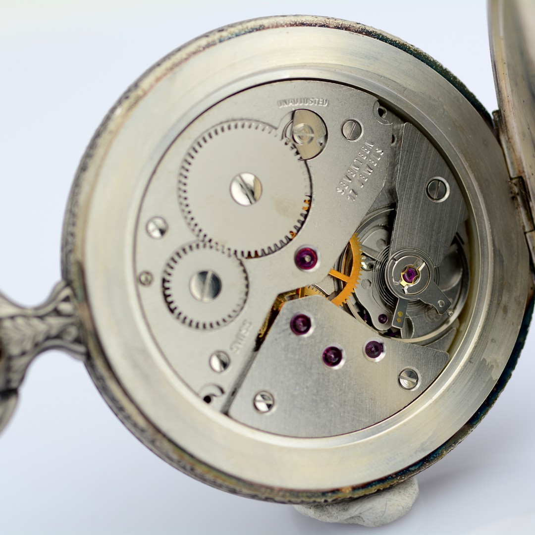 Moeris / Grand Prix Manual Winding Pocket Watch - Unisex Steel Pocketwatch - Image 6 of 11