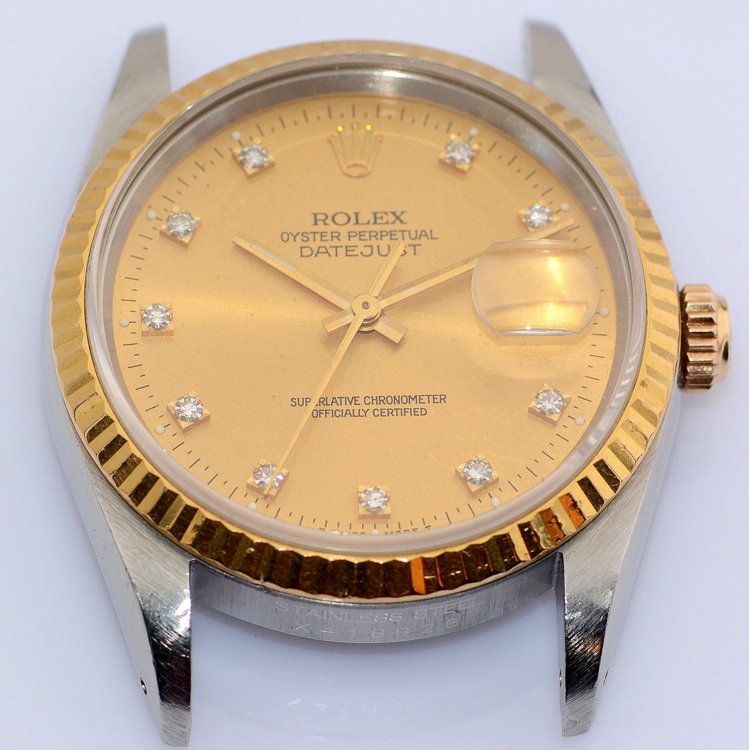 Rolex / Datejust 16233 Champagne Dial 36 mm 10P Diamond 1991 Jubilee Bracelet - Gentlemen's Gold... - Image 4 of 14