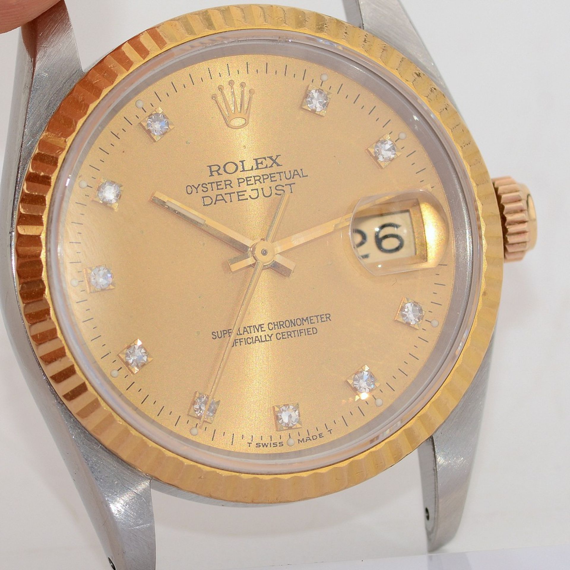 Rolex / Datejust 16233 Champagne Dial 36 mm 10P Diamond 1991 Jubilee Bracelet - Gentlemen's Gold... - Image 5 of 14