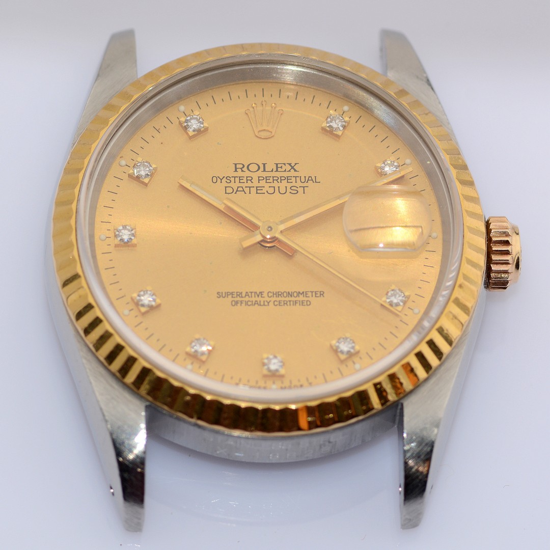 Rolex / Datejust 16233 Champagne Dial 36 mm 10P Diamond 1991 Jubilee Bracelet - Gentlemen's Gold... - Image 3 of 14