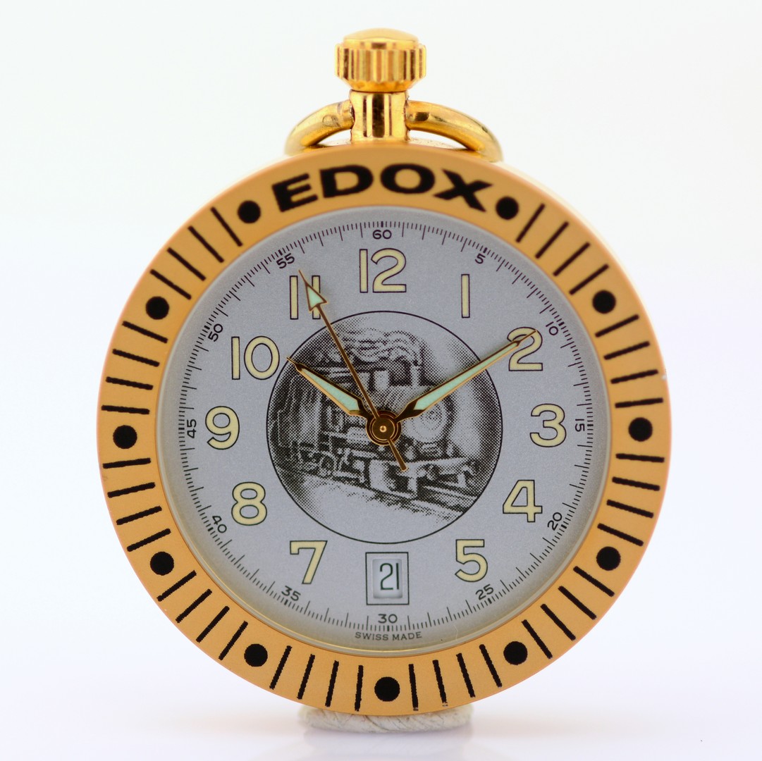 Edox / Pocket Watch Date - Unisex Steel Pocketwatch - Image 5 of 10