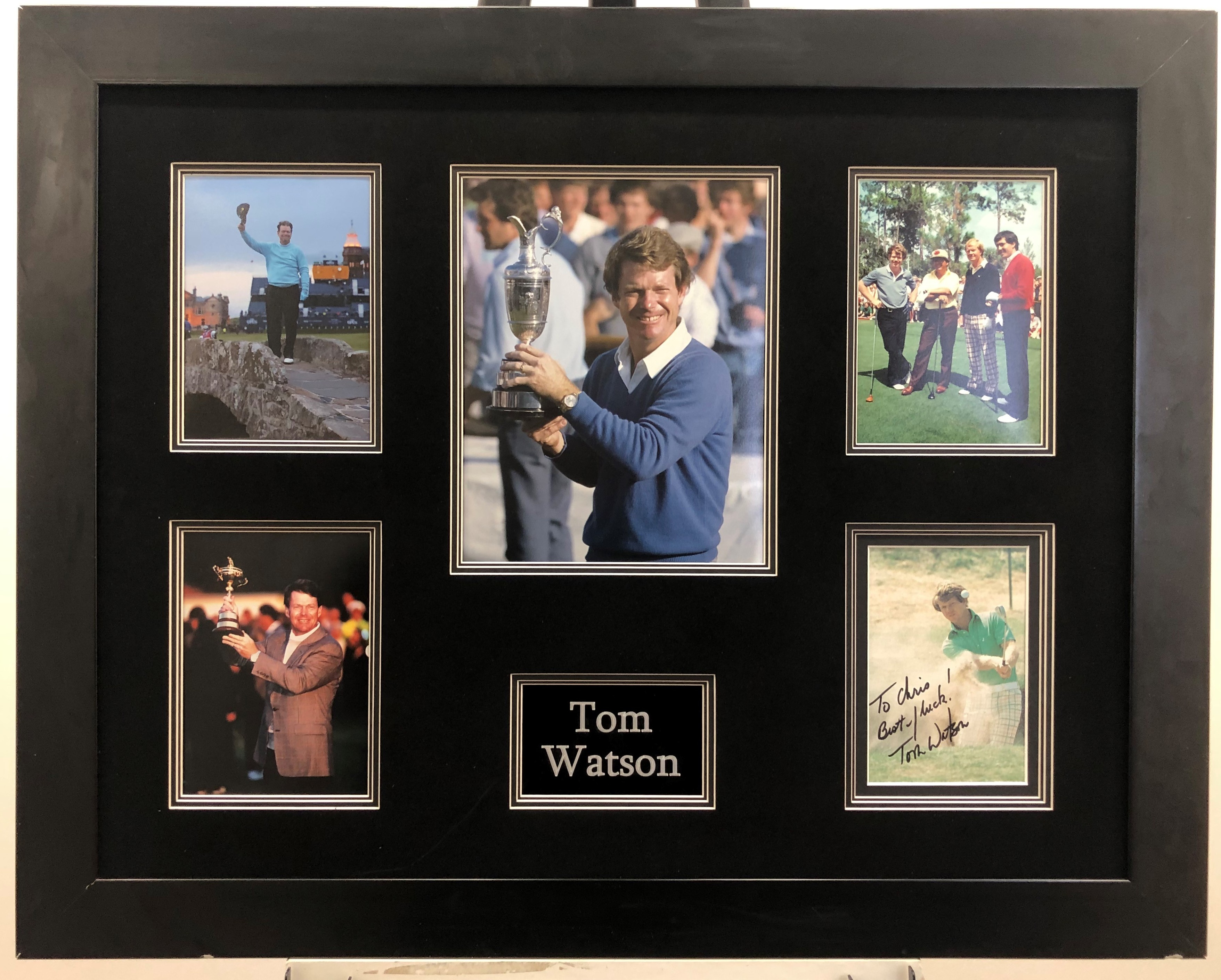 TOM WATSON framed original signature presentation.