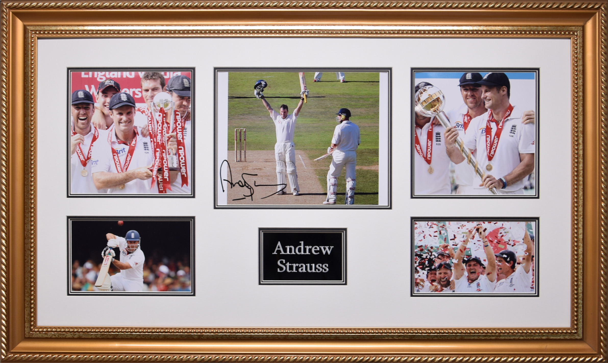 ANDREW STRAUSS original signature presentation