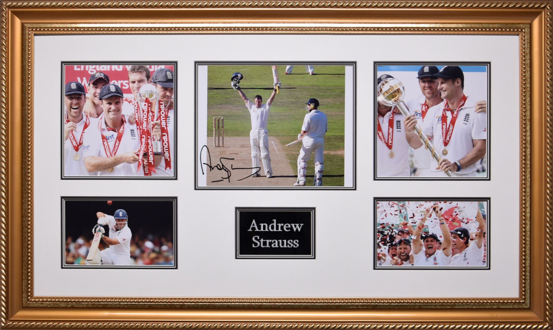 ANDREW STRAUSS original signature presentation