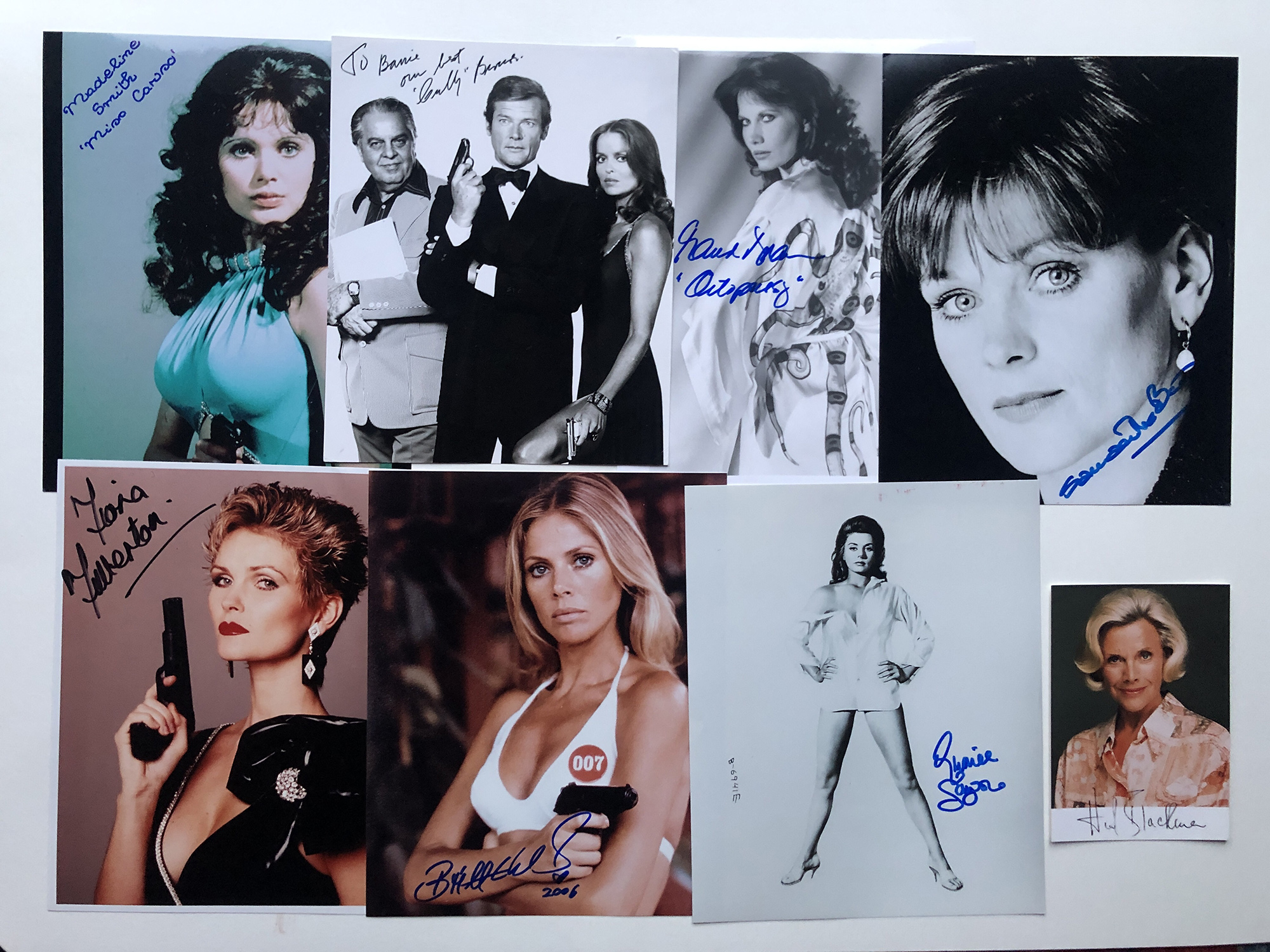 BOND; Honor Blackman, Britt Ekland, Cubby Broccoli, Maud Adams, Eunice Gayson & more