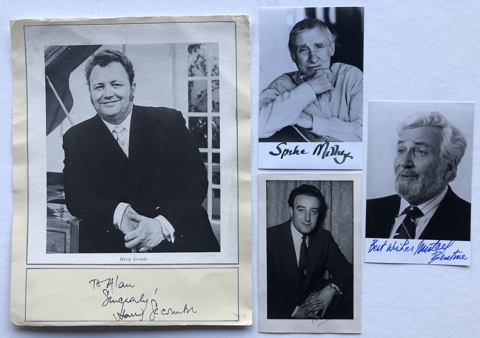 THE GOONS; Spike Milligan, Harry Secombe, Peter Sellers & Michael Bentine signatures