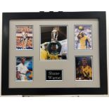 SHANE WARNE framed original signature presentation