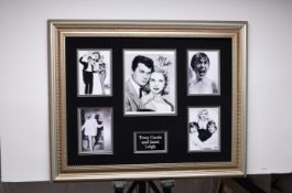 TONY CURTIS with JANET LEIGH framed original signature presentation