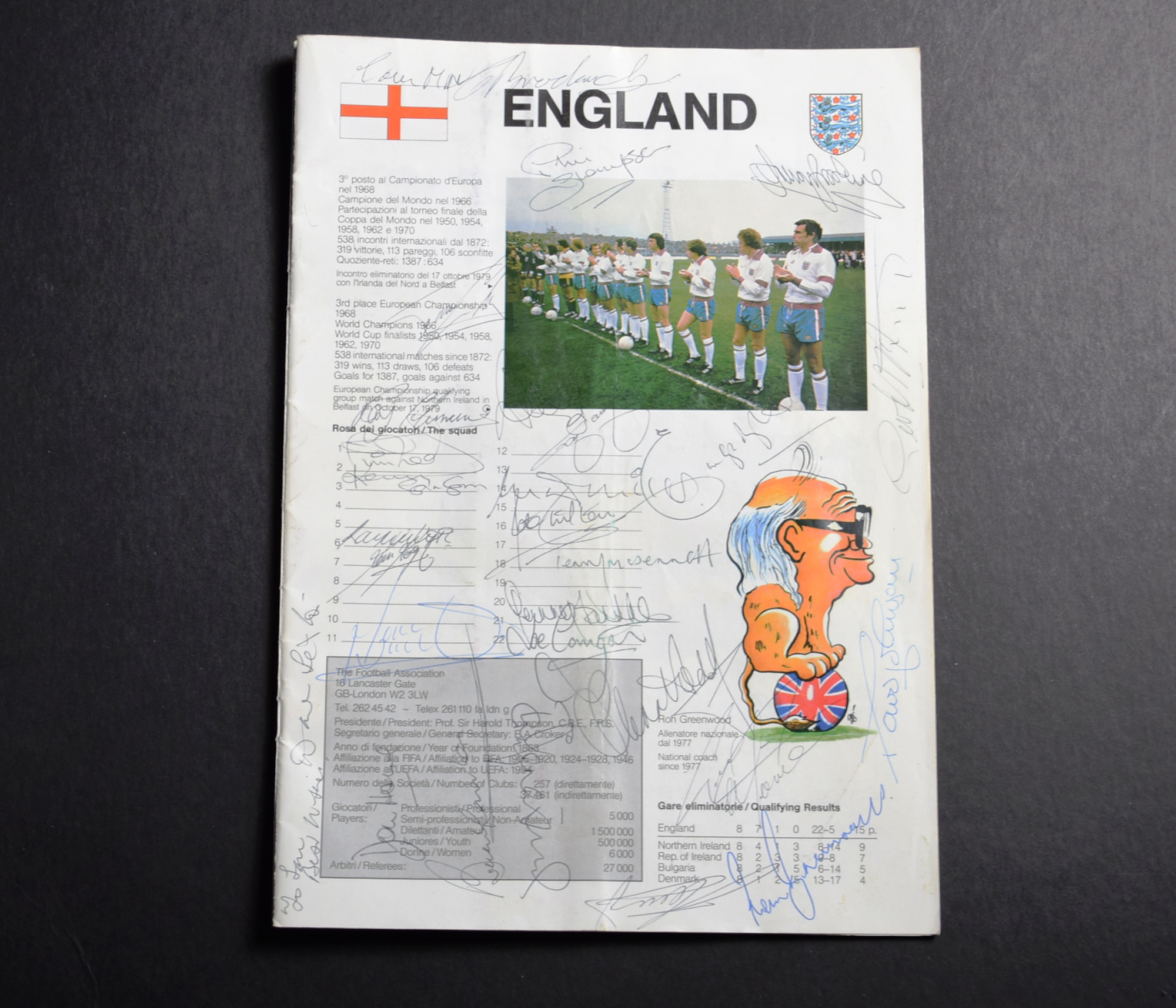 A signed 1980 European Championship Programme. The official Italian tournament issue - Image 3 of 3