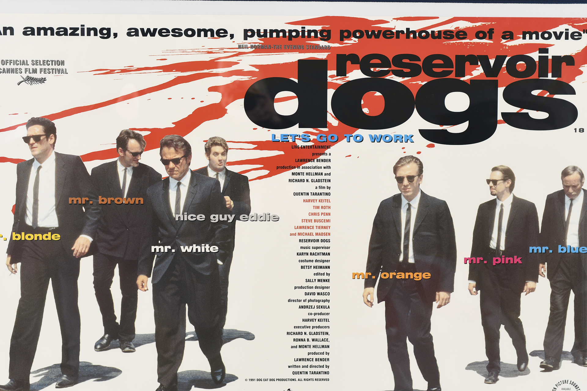 Original Cinema Poster ""Reservoir Dogs"" - Image 6 of 6