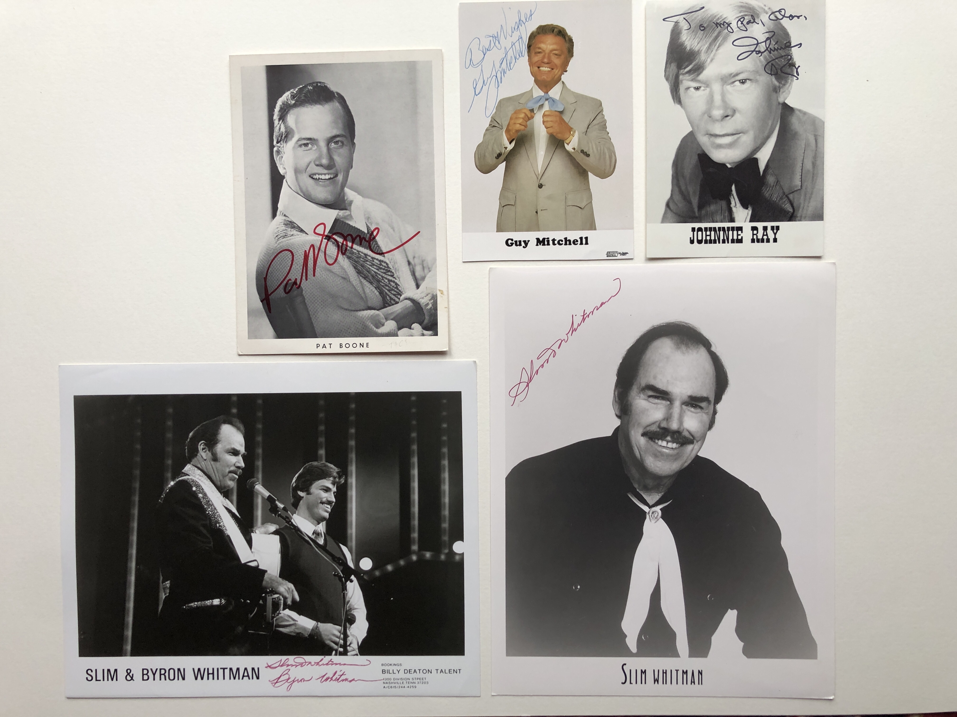 COUNTRY SINGERS; Slim & Byron Whitman, Pat Boone, Johnnie Ray & Guy Mitchell