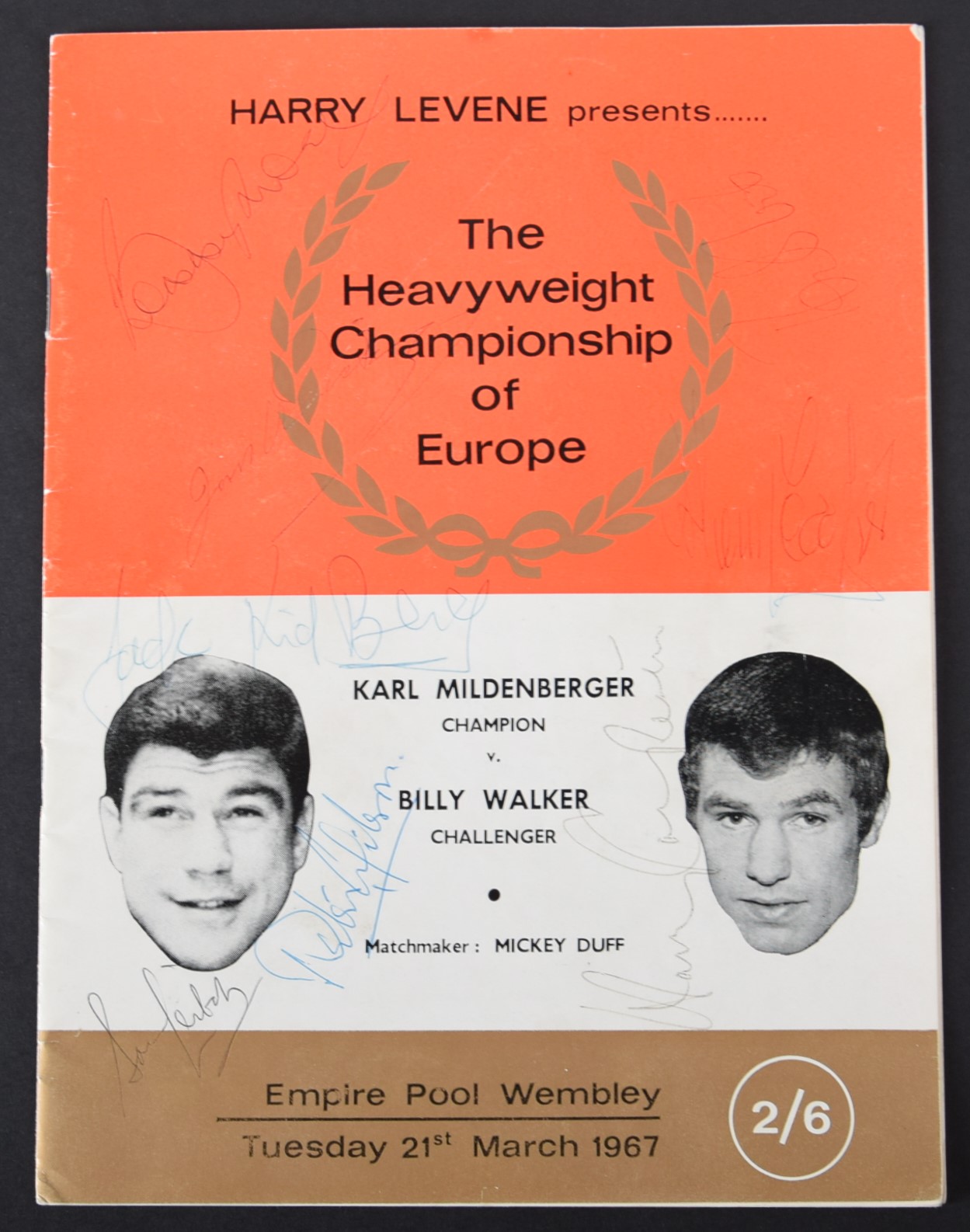 Boxing Programme with original sporting signatures