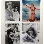 Larry Hagman, Linda Gray & Barbara Eden signed studio photos.