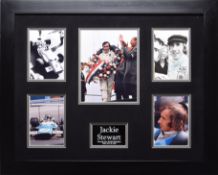 JACKIE STEWART framed original signature presentation.