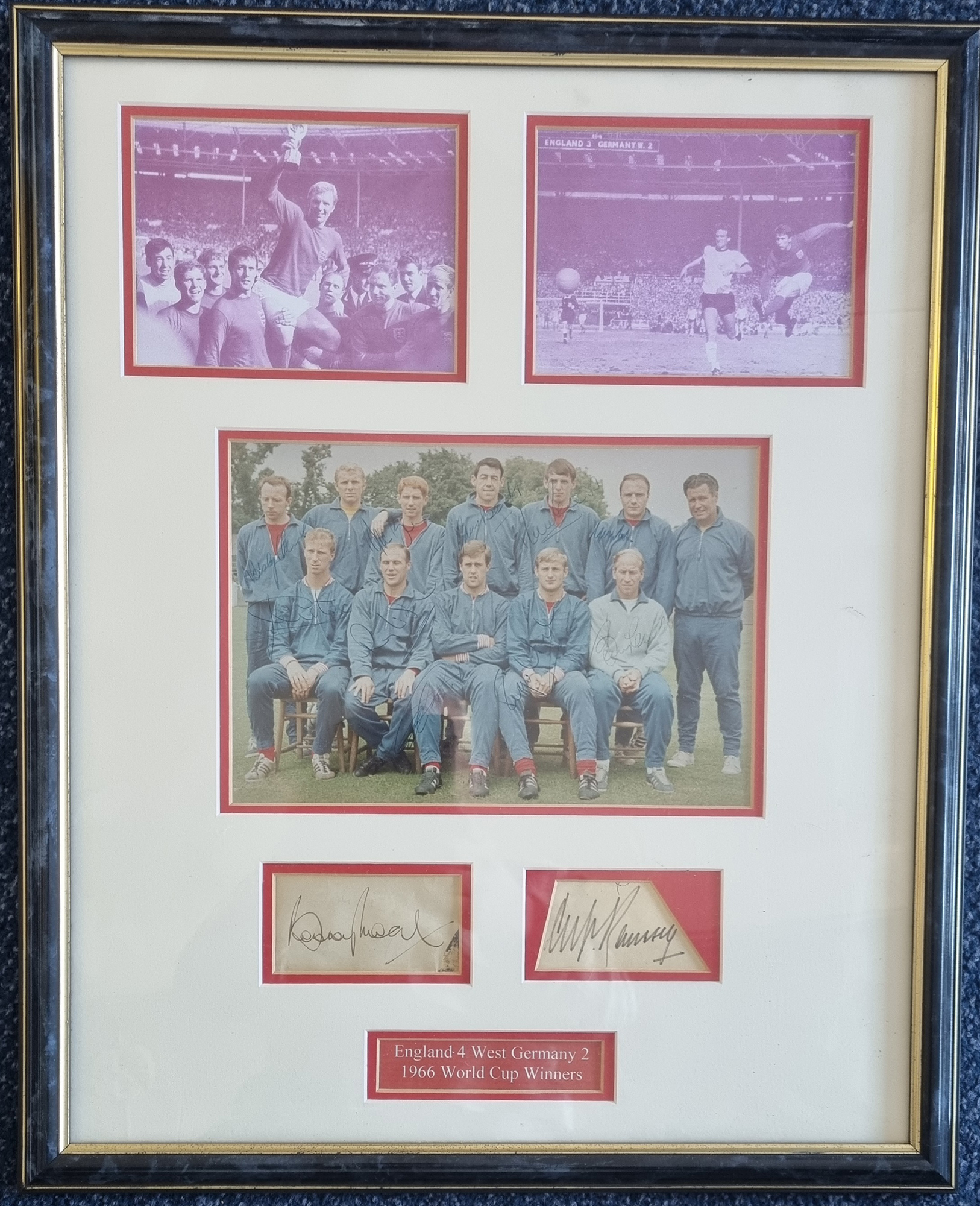 1966 England World Cup Full Team Signatures inc Alf Ramsay
