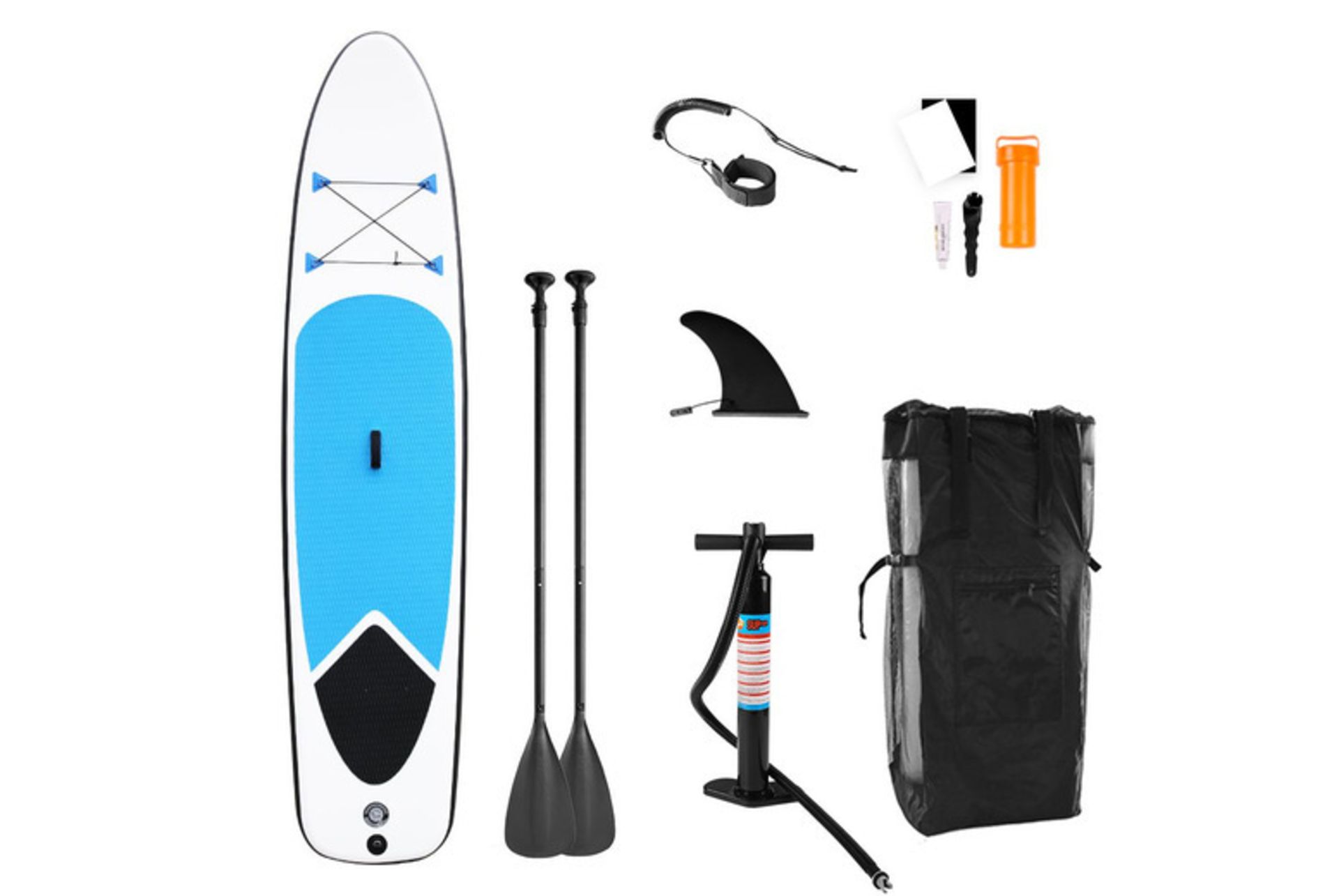 Free Delivery - Job lot of 5x Large 2-person Inflatable Paddle Board w/ Accessories - Blue