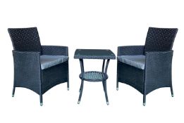 Free Delivery - 2-Seater Chiswick Rattan Bistro Set - Black