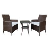 Free Delivery - Job lot of 5 x 2-Seater Chiswick Rattan Bistro Set - Brown