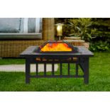 Free Delivery - 3-in-1 Large Square Fire Pit BBQ