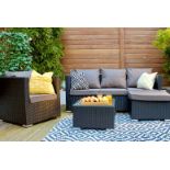 Free Delivery - 5-Seater Corner Sofa & Armchair Garden Rattan Furniture Set Canonbury - Black