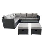 Free Delivery - Job lot of 5x 8-Seater Gunnersbury Rattan Sofa Set - Black