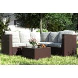 Free Delivery - 5-Seater Temple Rattan Corner Sofa Set - Brown