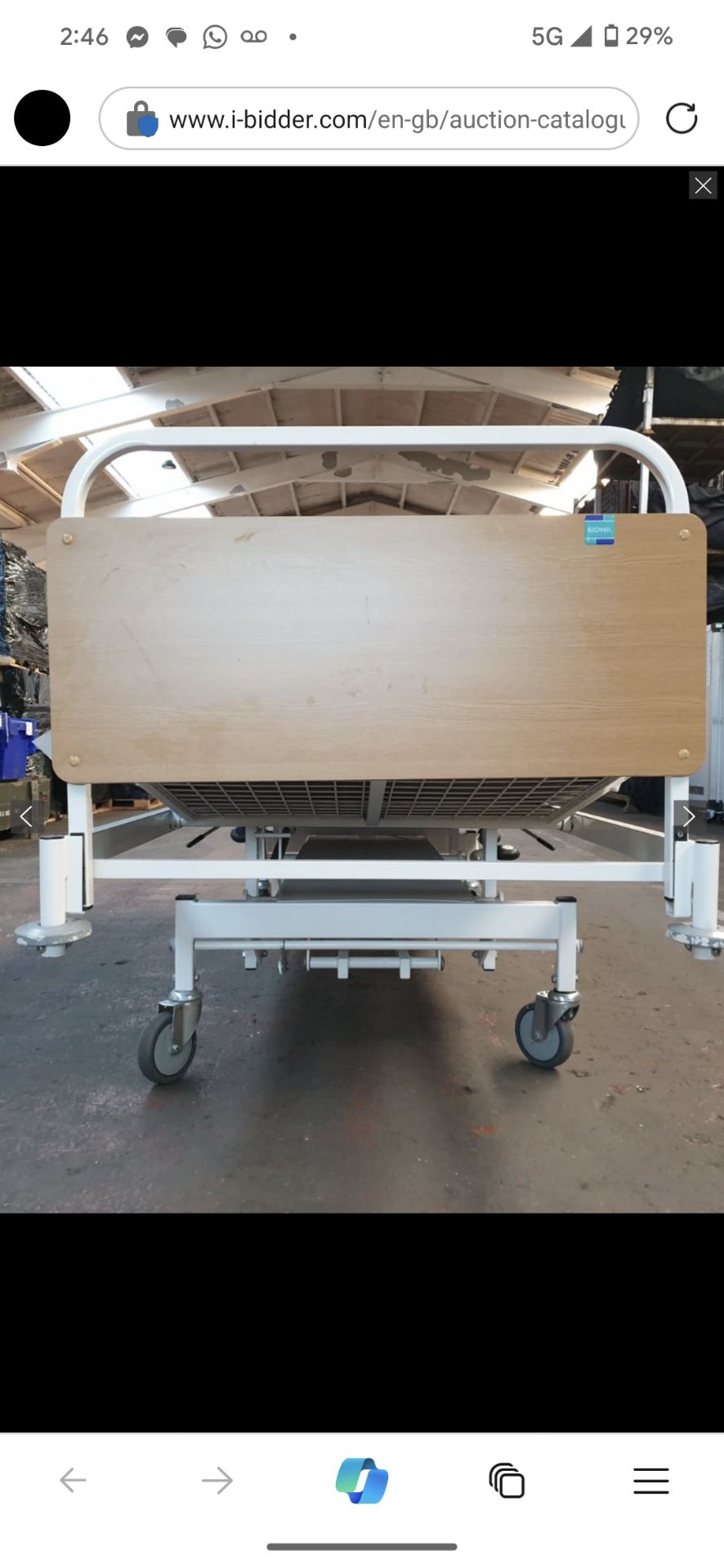1 x Sidhil Kings Fund Hydraulic Hospital Bed With Mattress - Image 3 of 4