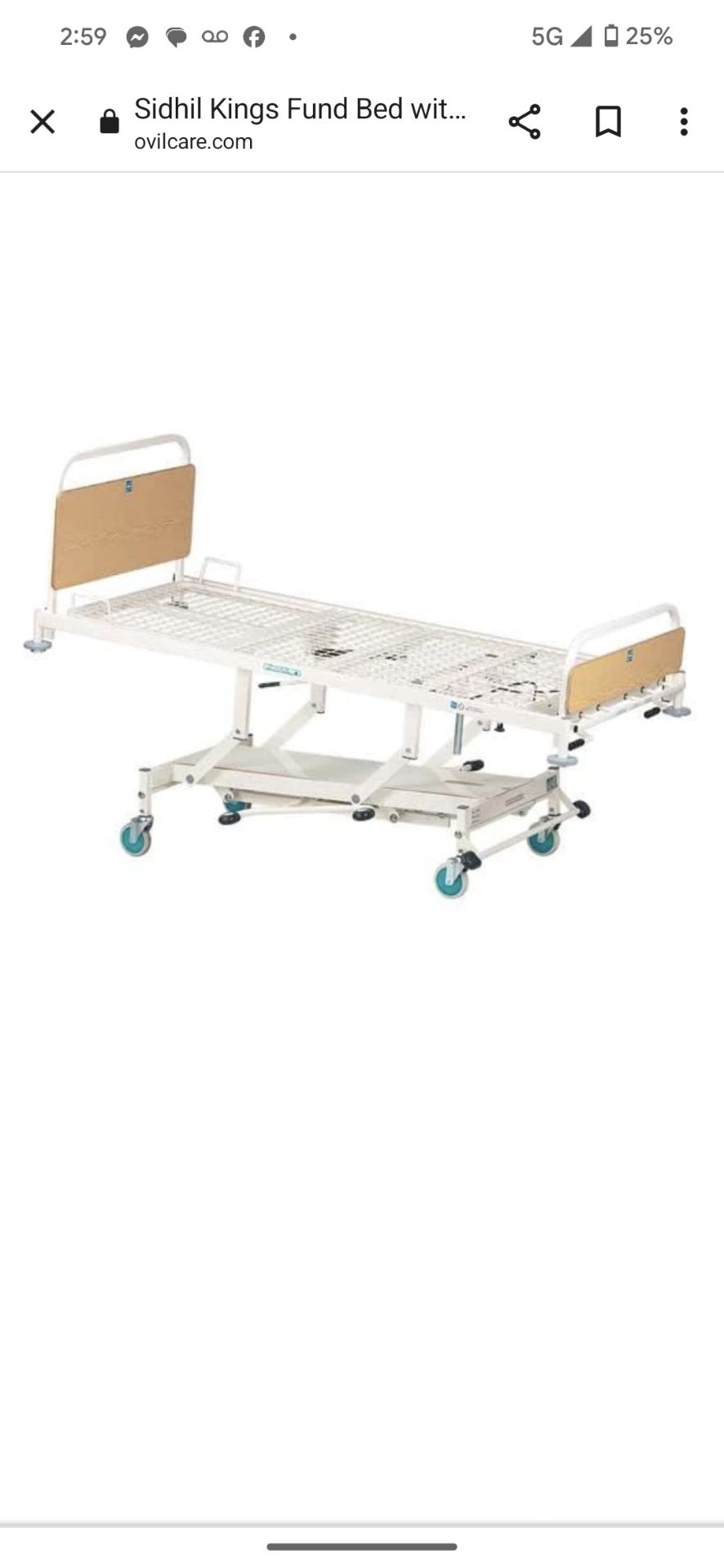 1 x Sidhil Kings Fund Hydraulic Hospital Bed With Mattress - Image 4 of 4