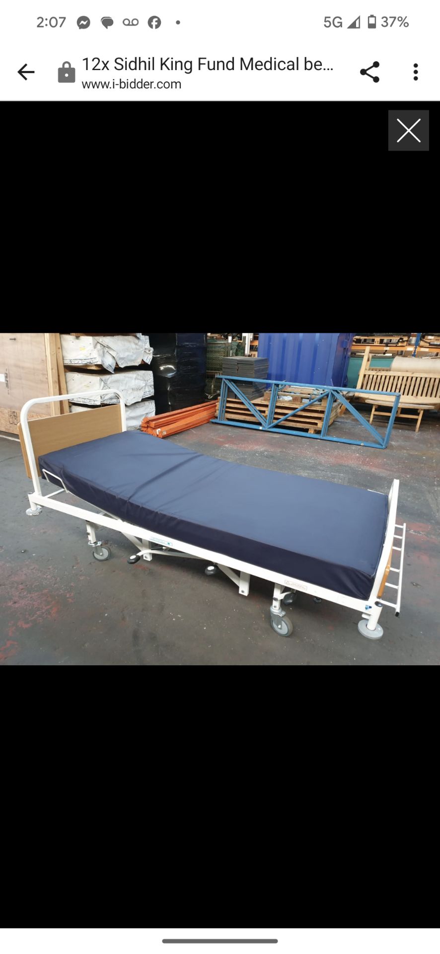 1 x Sidhil Kings Kund Hydraulic Hospital Bed With Mattress