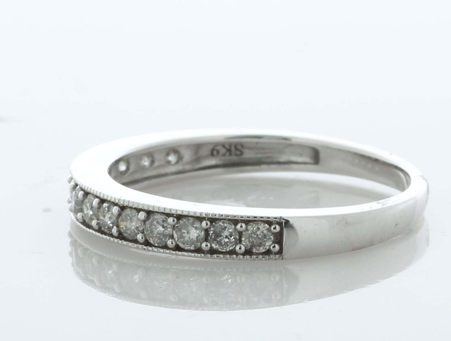 9ct White Gold Semi Eternity Diamond Ring 0.50 Carats - Image 4 of 5