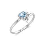 9ct White Gold Fancy Cluster Diamond and Blue Topaz Ring (BT0.32) 0.01 Carats