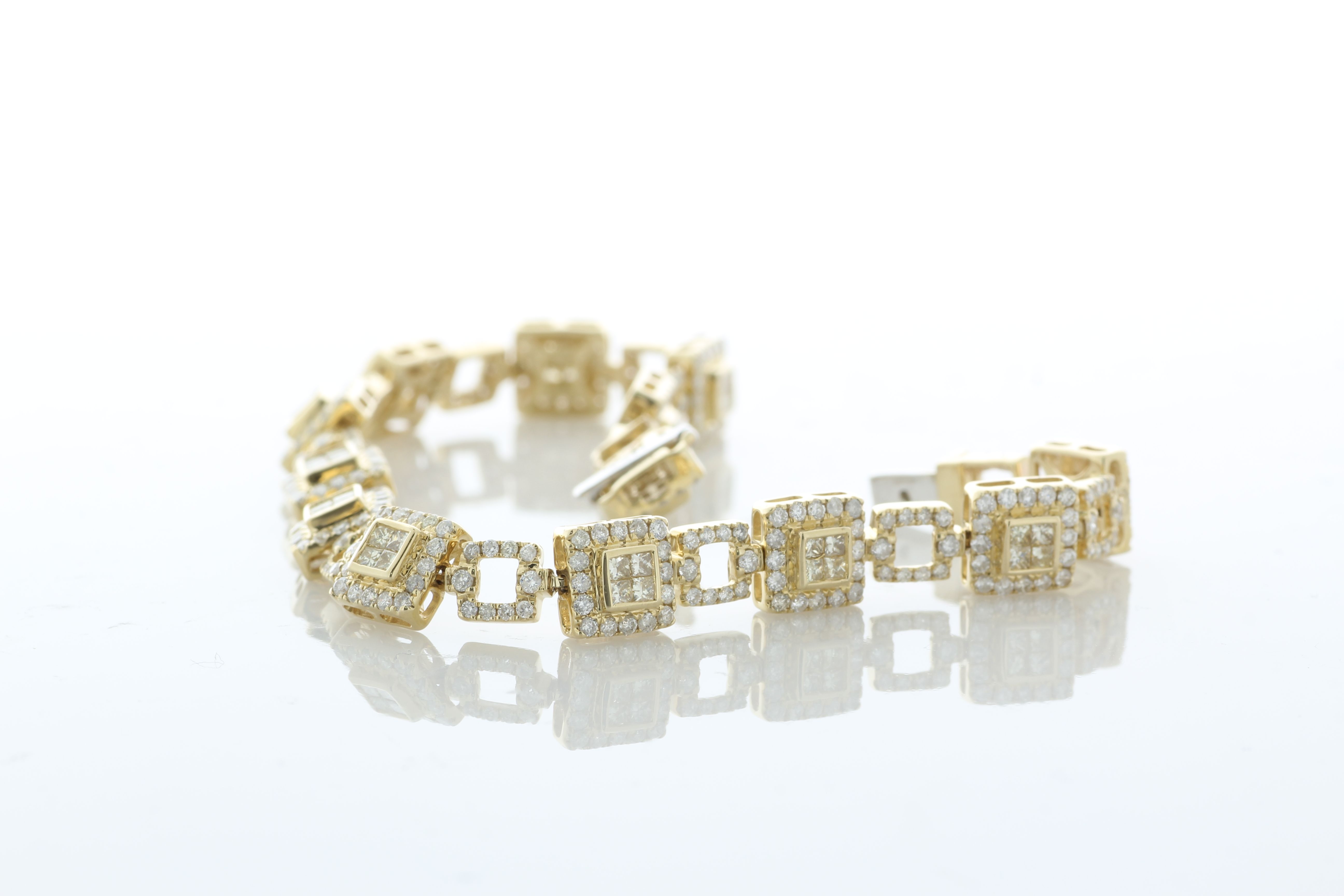 14ct Yellow Gold Full Eternity Diamond Bracelet 4.05 Carats - Bild 3 aus 4