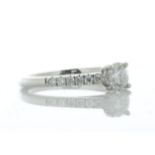 Platinum Single Stone With Stone Set Shoulders Diamond Ring (0.53) 0.74 Carats