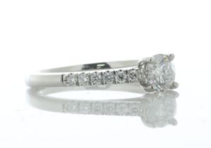 Platinum Single Stone With Stone Set Shoulders Diamond Ring (0.53) 0.74 Carats