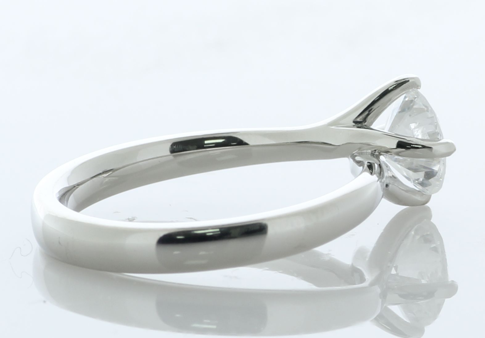 Platinum Single Stone Fancy Claw Set Diamond Ring 0.71 Carats - Image 3 of 5