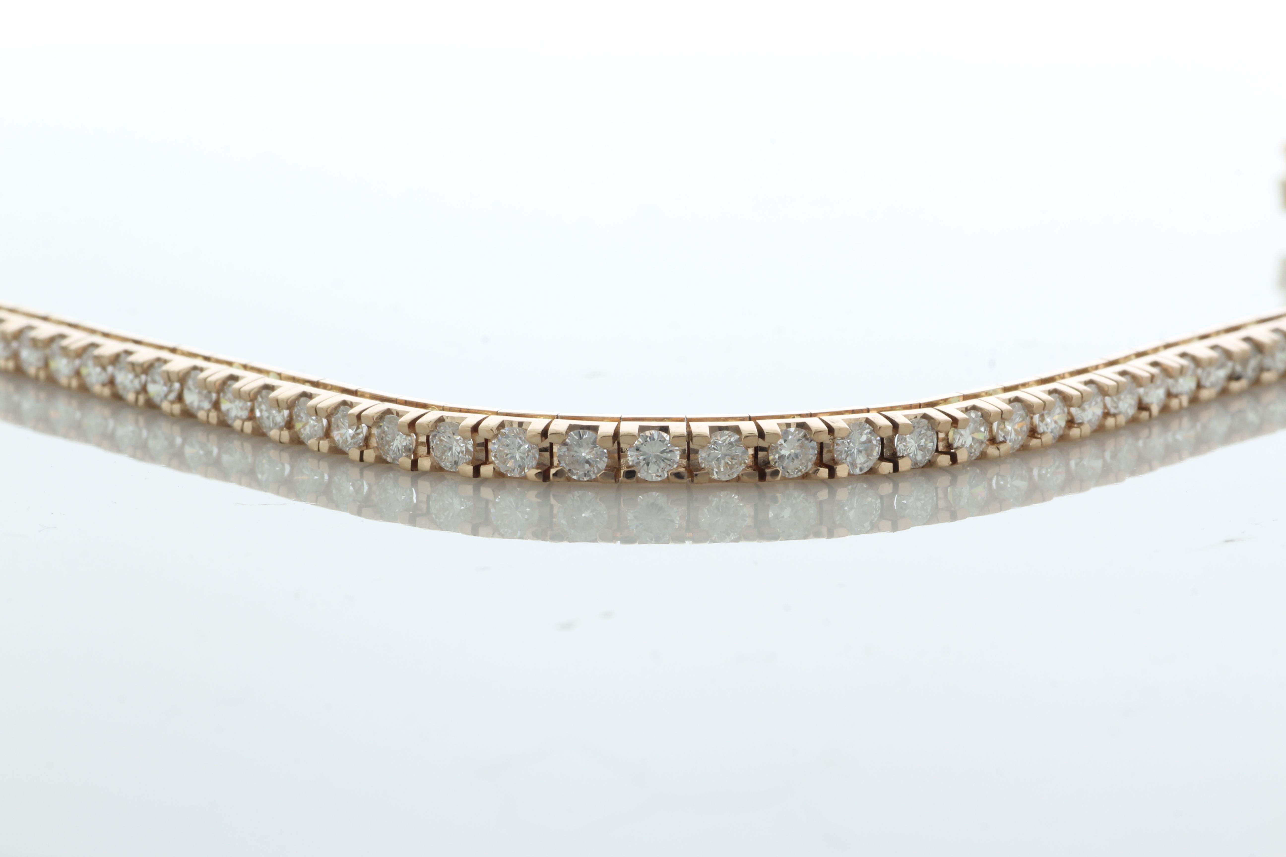 18ct Rose Gold Tennis Diamond Bracelet 3.04 Carats - Bild 2 aus 4