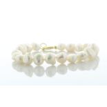 Freshwater Cultured 8.0 - 8.5mm Pearl Bracelet With Gold Plated Clasp