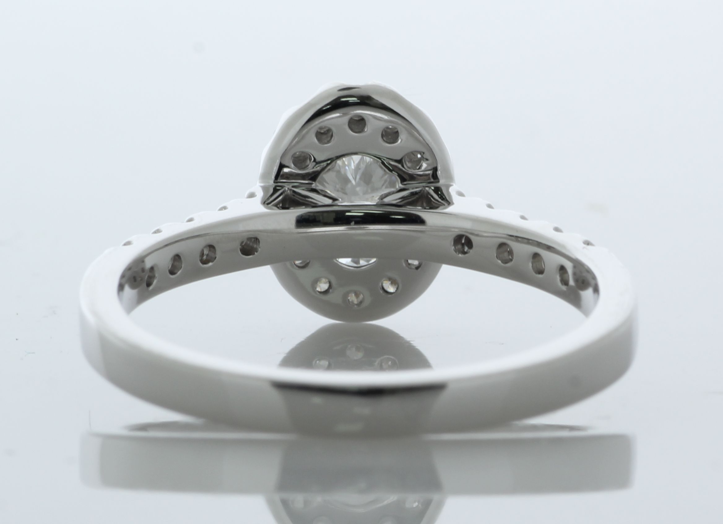 18ct White Gold Oval Cut Diamond Shoulder Set Ring (0.42) 0.76 Carats - Image 4 of 5