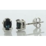 9ct White Gold Sapphire Earring (S0.76)
