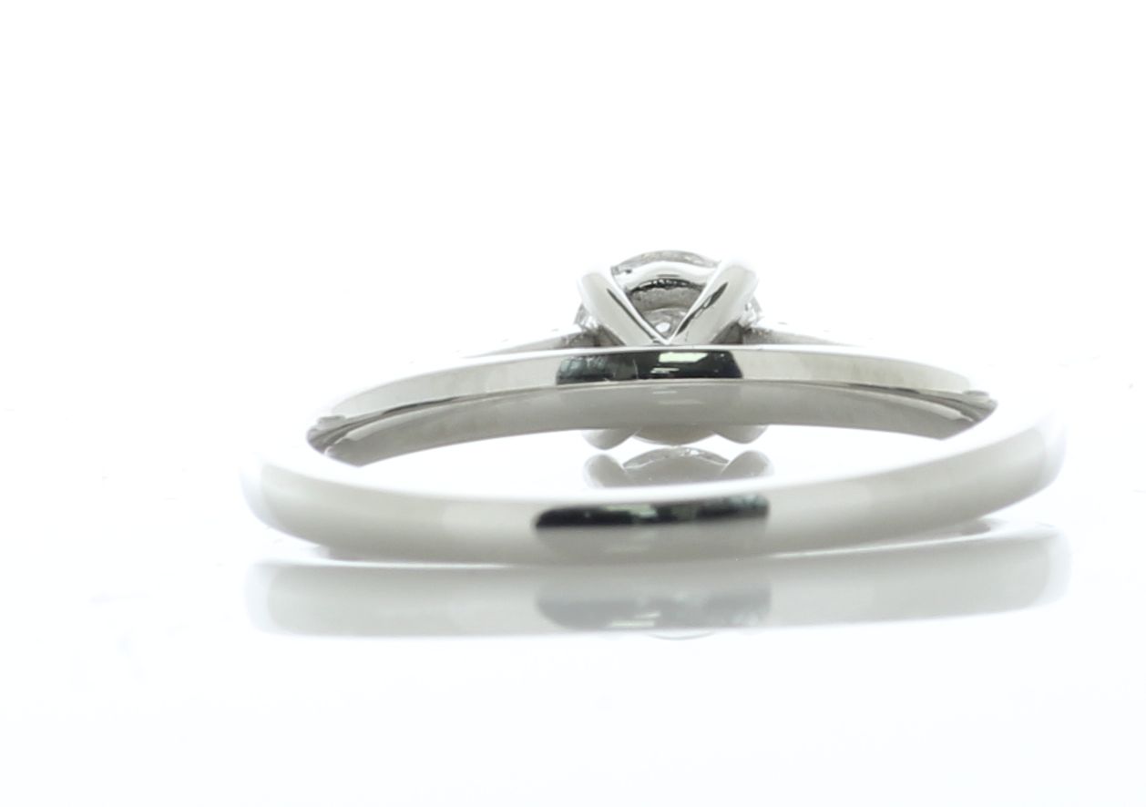 Platinum Single Stone With Stone Set Shoulders Diamond Ring (0.53) 0.74 Carats - Bild 4 aus 5