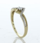 10ct Yellow Gold Crossover Wishbone Style Diamond Ring 0.10 Carats