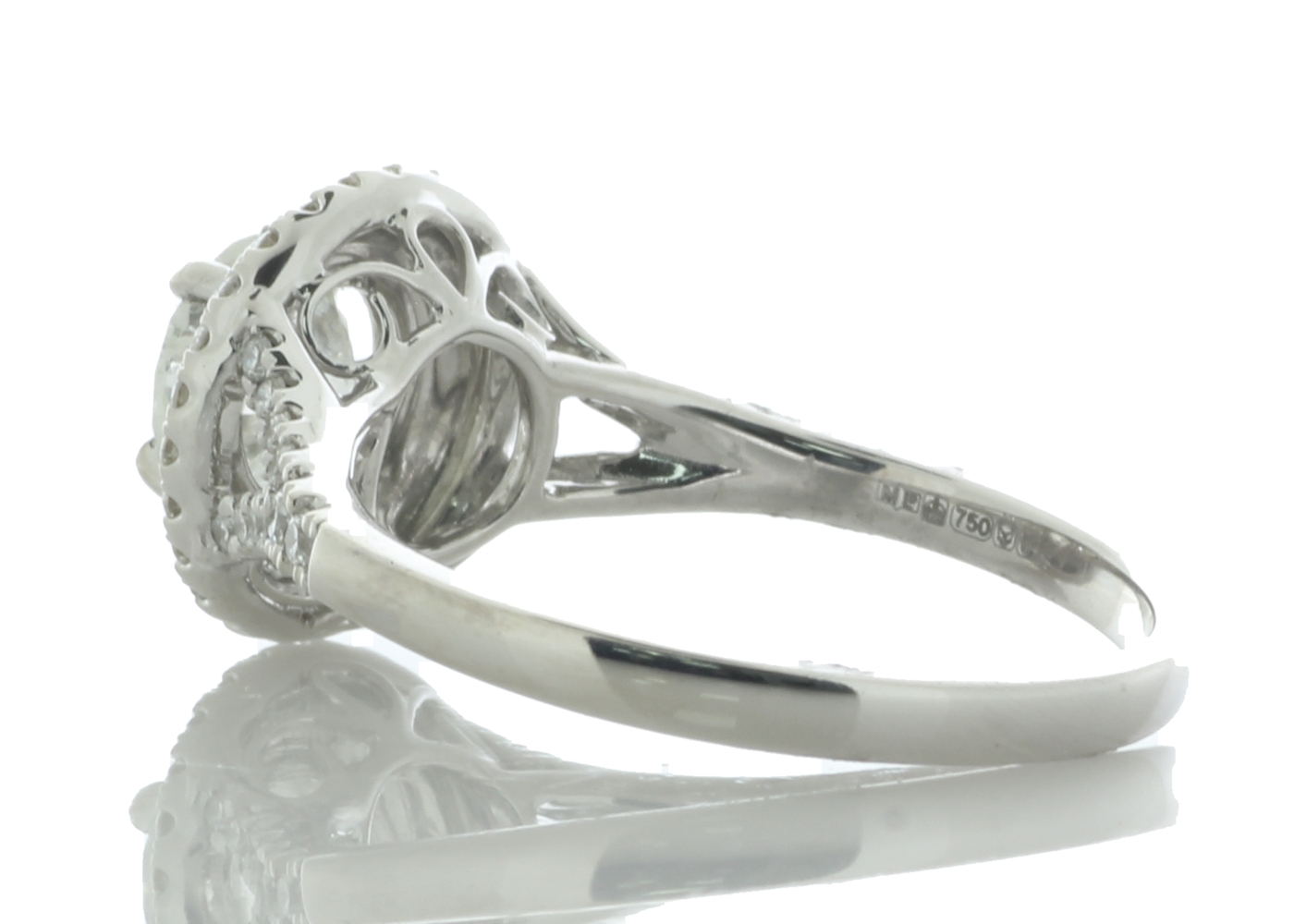 18ct White Gold Single Stone With Halo Setting Ring (0.86) 1.21 Carats - Image 3 of 5