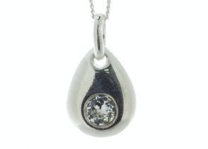 Sterling Silver April Birthstone 4mm Clear Crystal Pendant