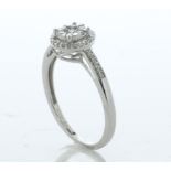 10ct White Gold Round Cluster Diamond Ring 0.25 Carats