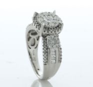10ct White Gold Round Cluster Claw Set Diamond Ring 1.00 Carats