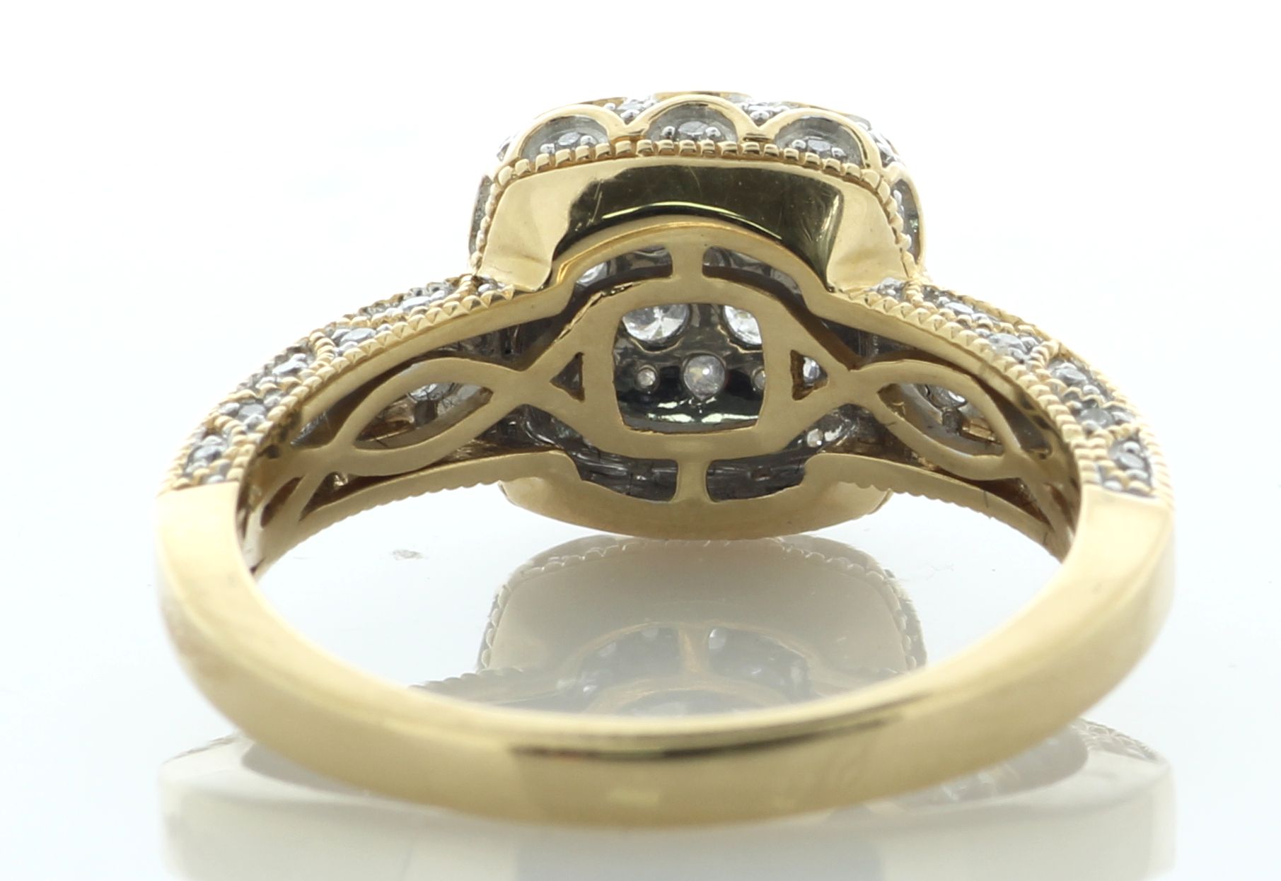 14ct Yellow Gold Cushion Shaped Cluster Diamond Ring 1.00 Carats - Image 5 of 7