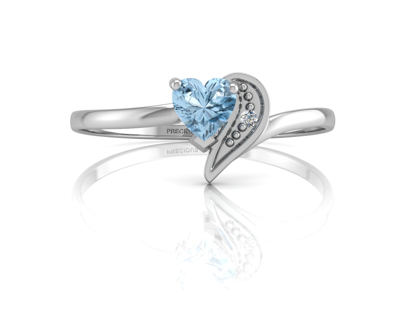 9ct White Gold Fancy Cluster Diamond and Blue Topaz Ring (BT0.32) 0.01 Carats - Image 4 of 10