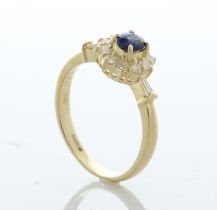 18ct Yellow Gold Oval Cut Sapphire and Diamond Ring (S0.44) 0.40 Carats